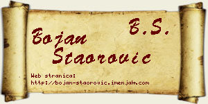 Bojan Staorović vizit kartica